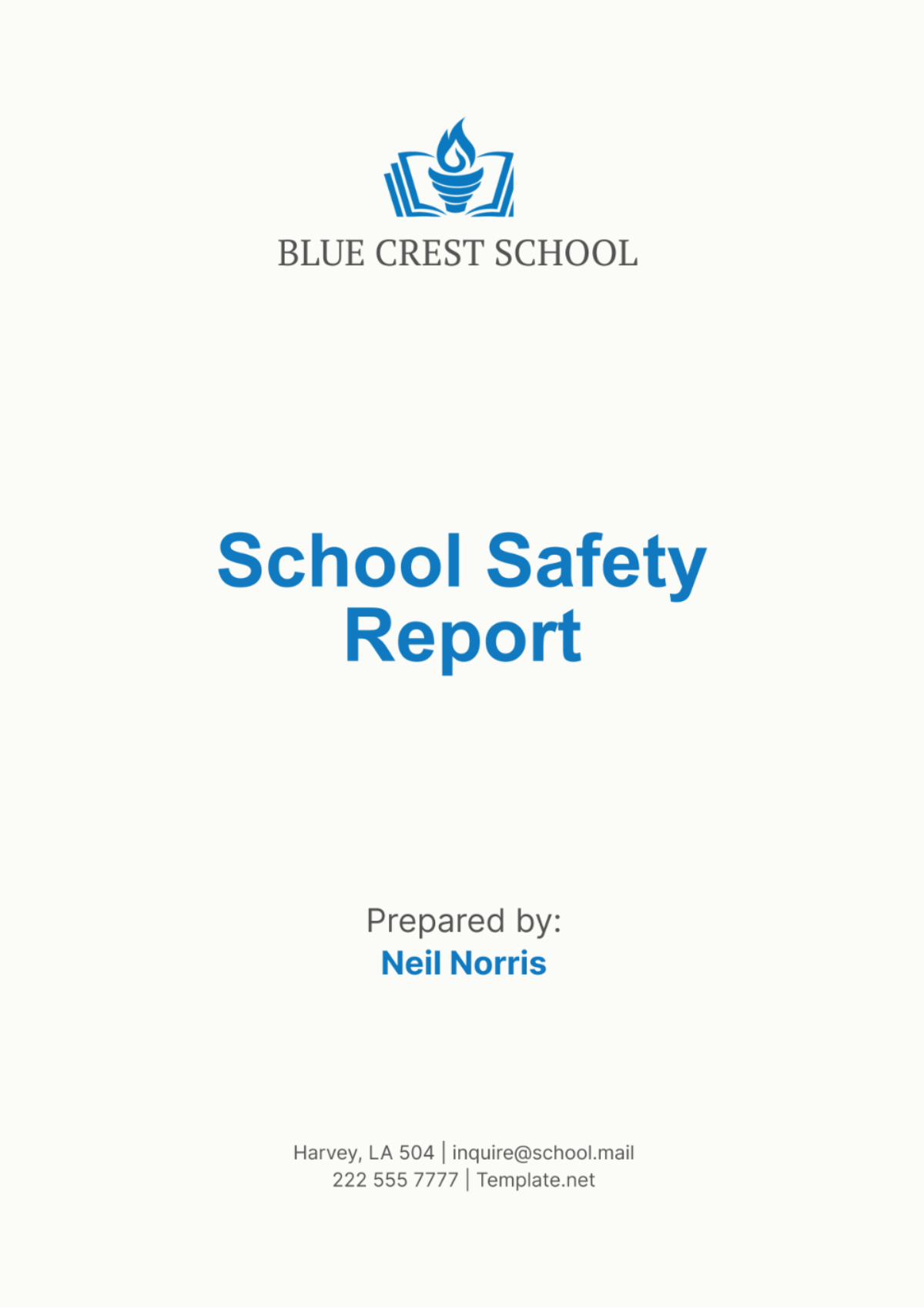 School Safety Report Template