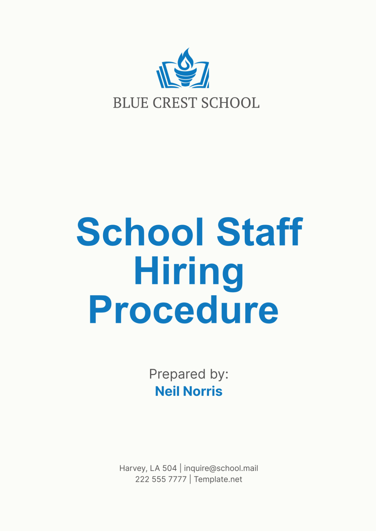 School Staff Hiring Procedure Template - Edit Online & Download