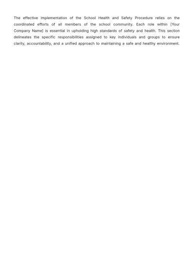 Free School Health and Safety Procedure Template to Edit Online