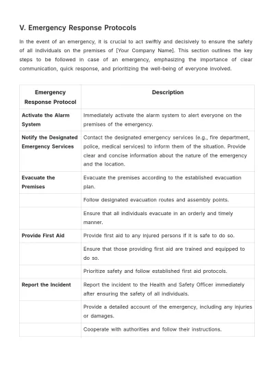 Free School Health and Safety Procedure Template to Edit Online