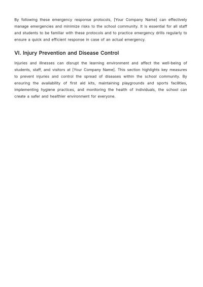 Free School Health and Safety Procedure Template to Edit Online