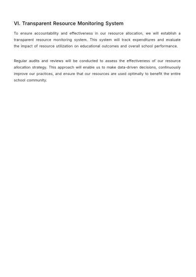 Free School Resource Allocation Strategy Template to Edit Online