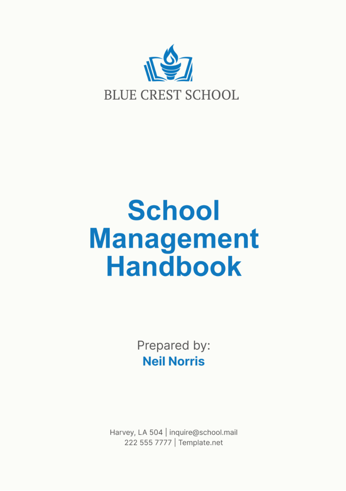 School Management Handbook Template - Edit Online & Download