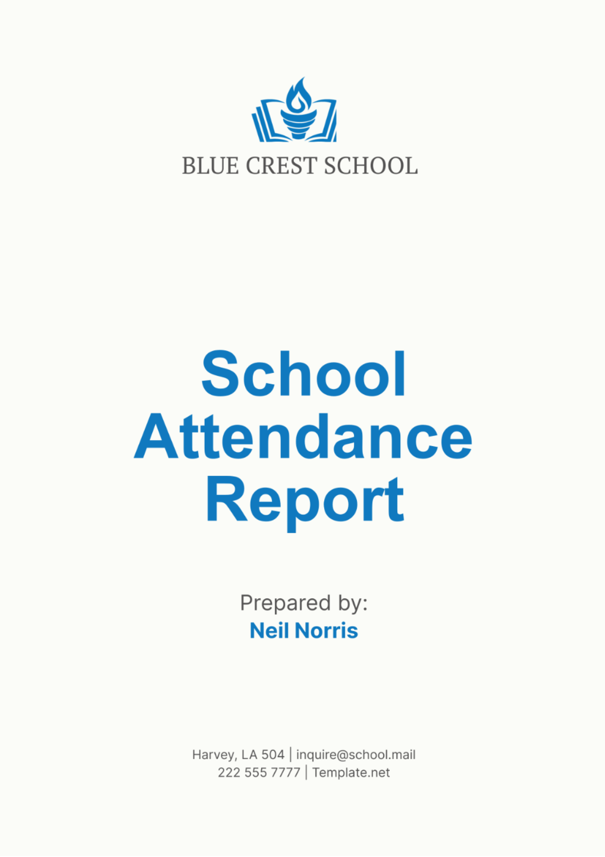 School Attendance Report Template