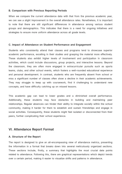 Free School Attendance Report Template to Edit Online