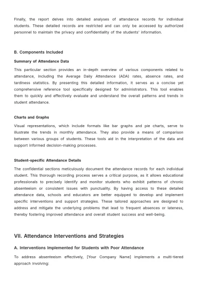 Free School Attendance Report Template to Edit Online