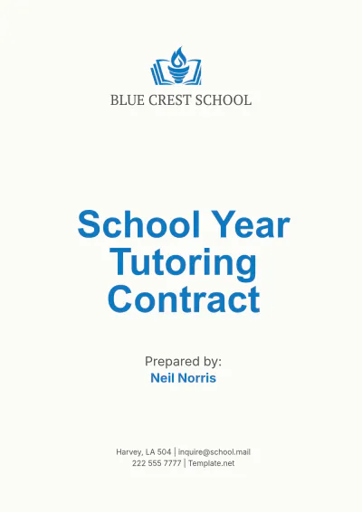 Free School Year Tutoring Contract Template to Edit Online