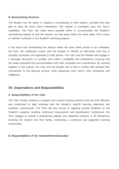 Free School Year Tutoring Contract Template to Edit Online