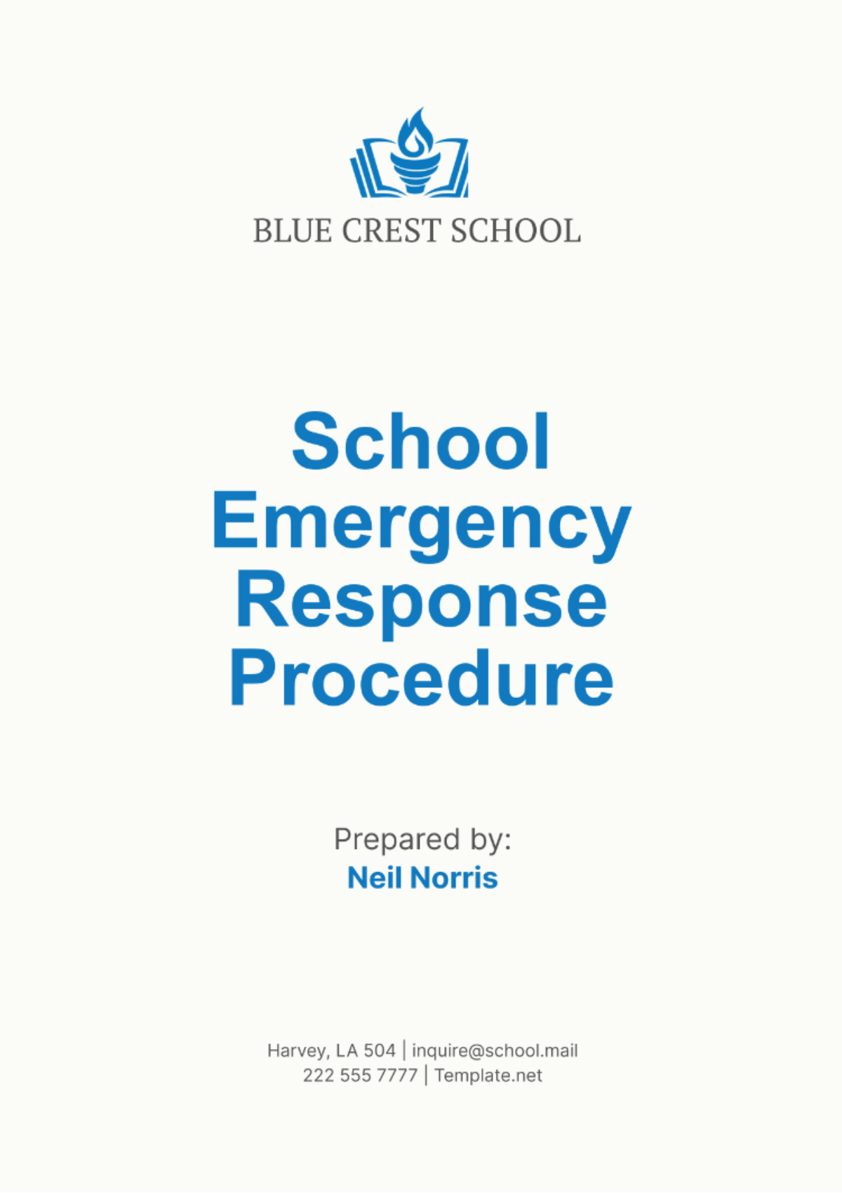 School Emergency Response Procedure Template - Edit Online & Download