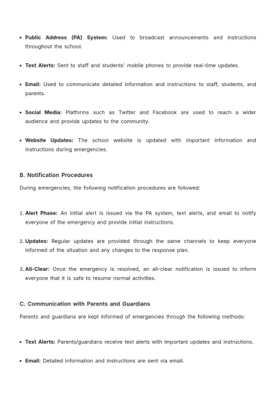 Free School Emergency Response Procedure Template to Edit Online