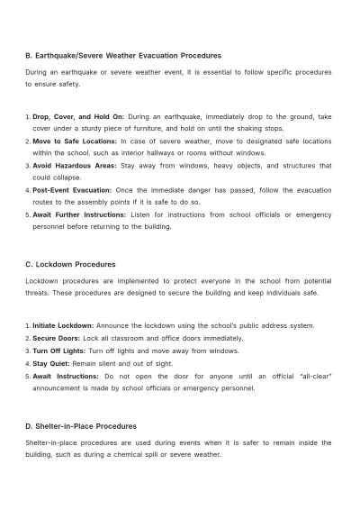 Free School Emergency Response Procedure Template to Edit Online