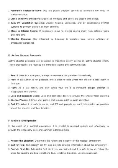 Free School Emergency Response Procedure Template to Edit Online