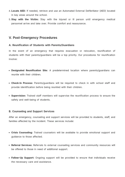 Free School Emergency Response Procedure Template to Edit Online