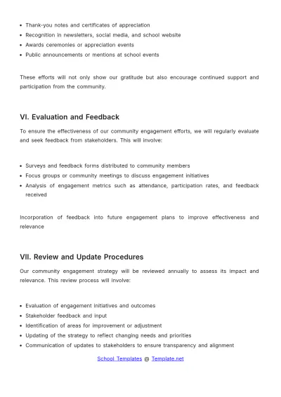 Free School Community Engagement Strategy Template to Edit Online