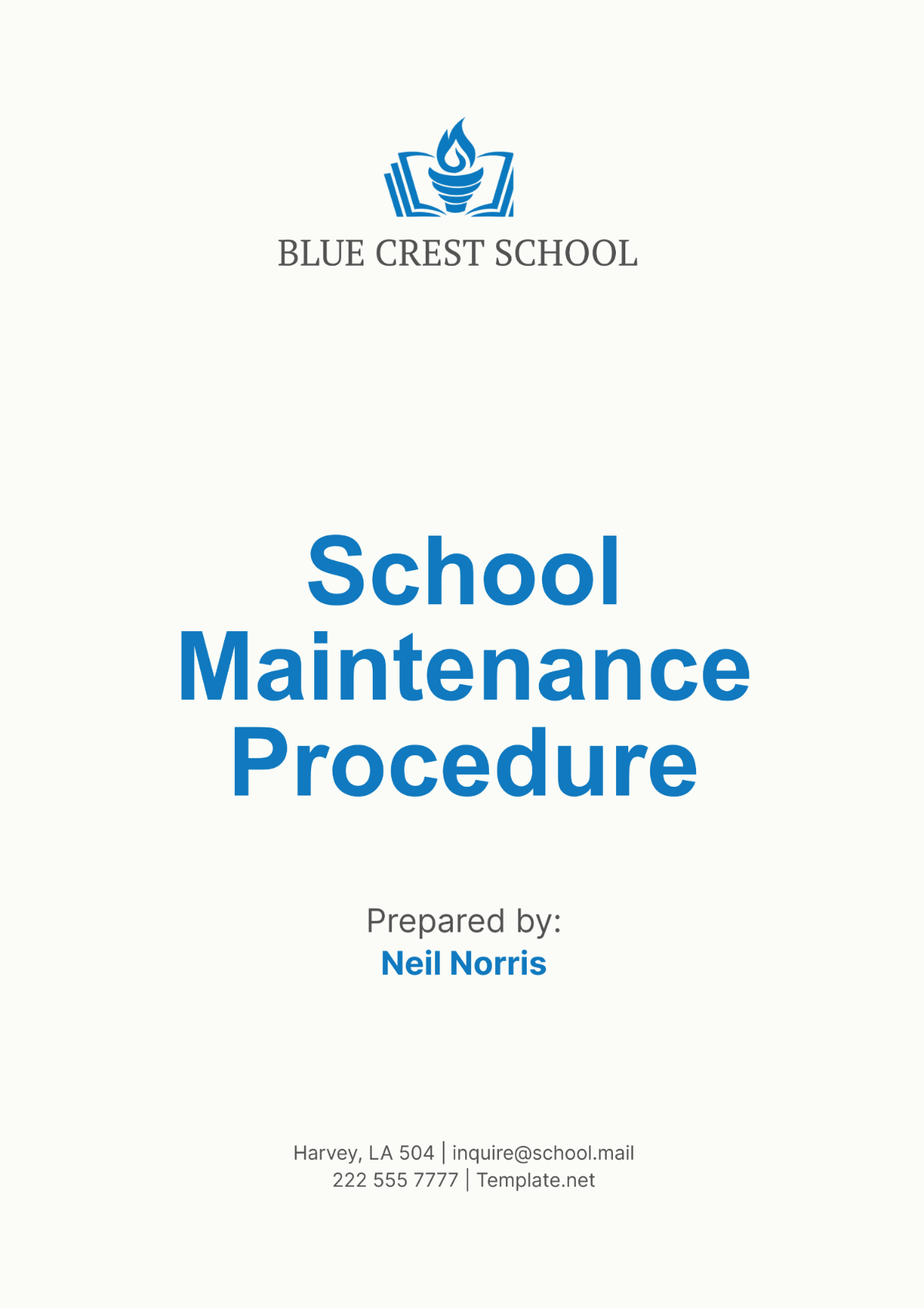 School Maintenance Procedure Template - Edit Online & Download