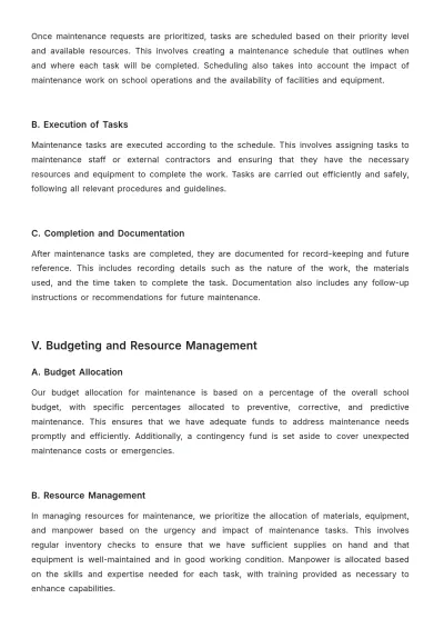 Free School Maintenance Procedure Template to Edit Online
