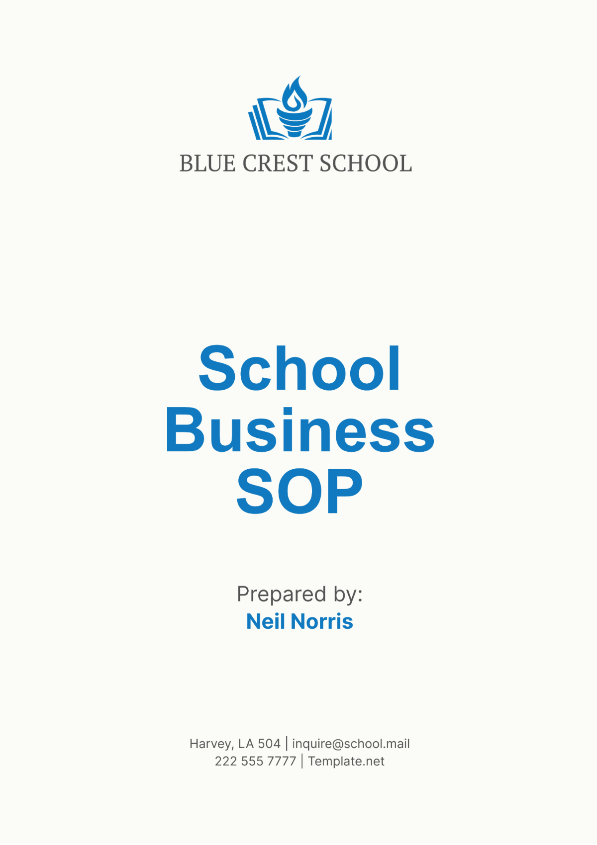 School Business SOP Template