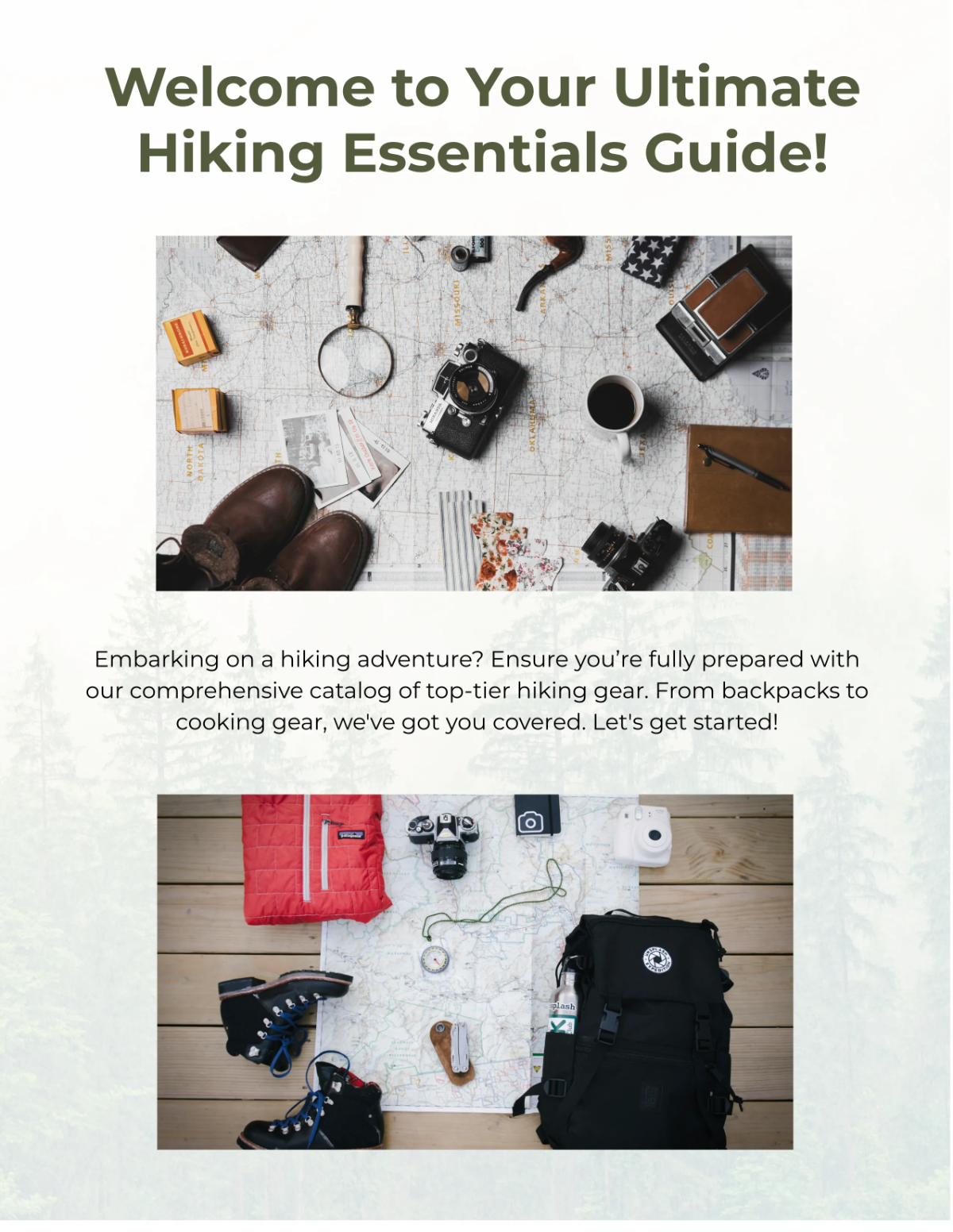 Free Hiking Essentials Catalog Template to Edit Online