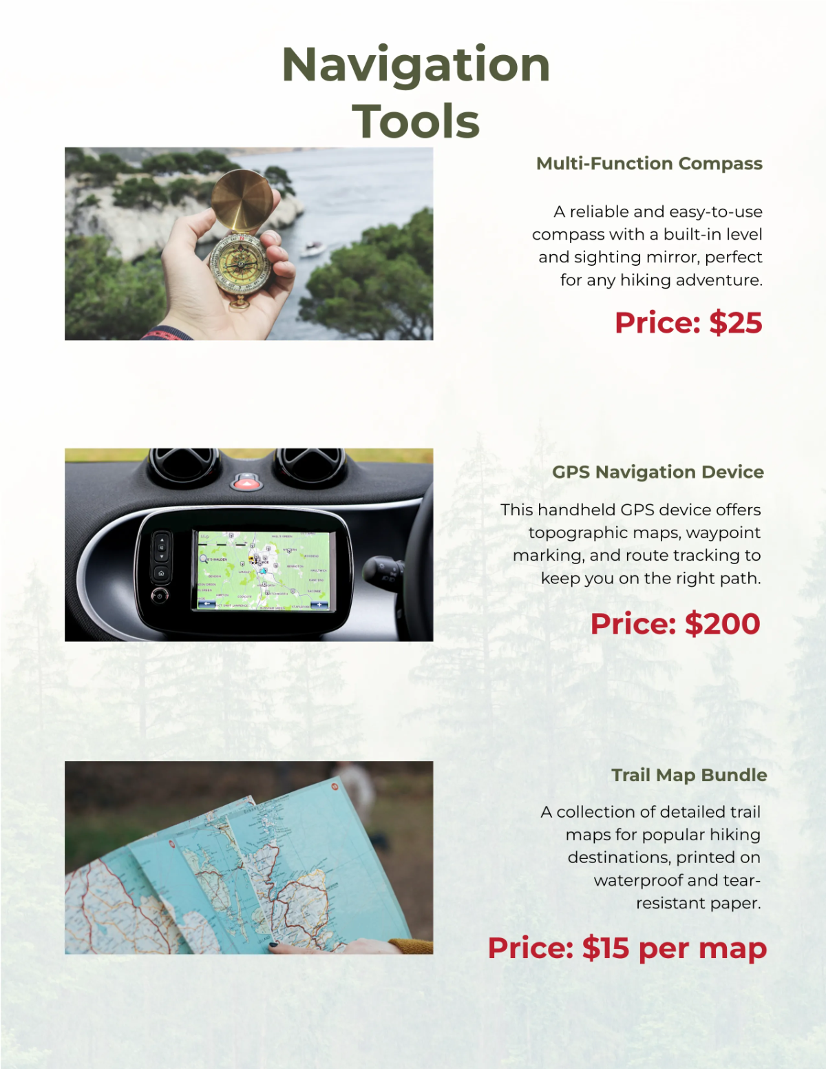 Free Hiking Essentials Catalog Template to Edit Online