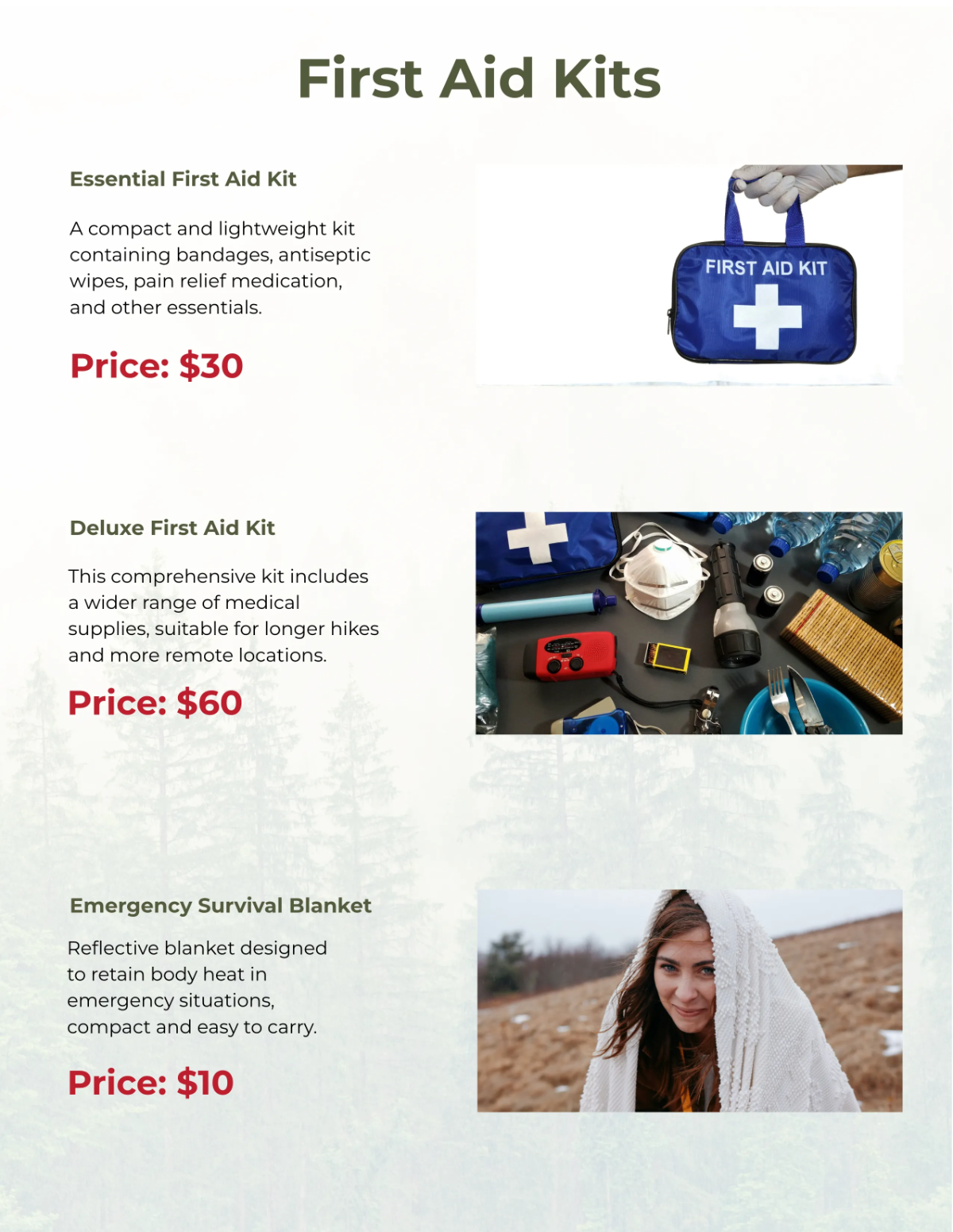 Free Hiking Essentials Catalog Template to Edit Online