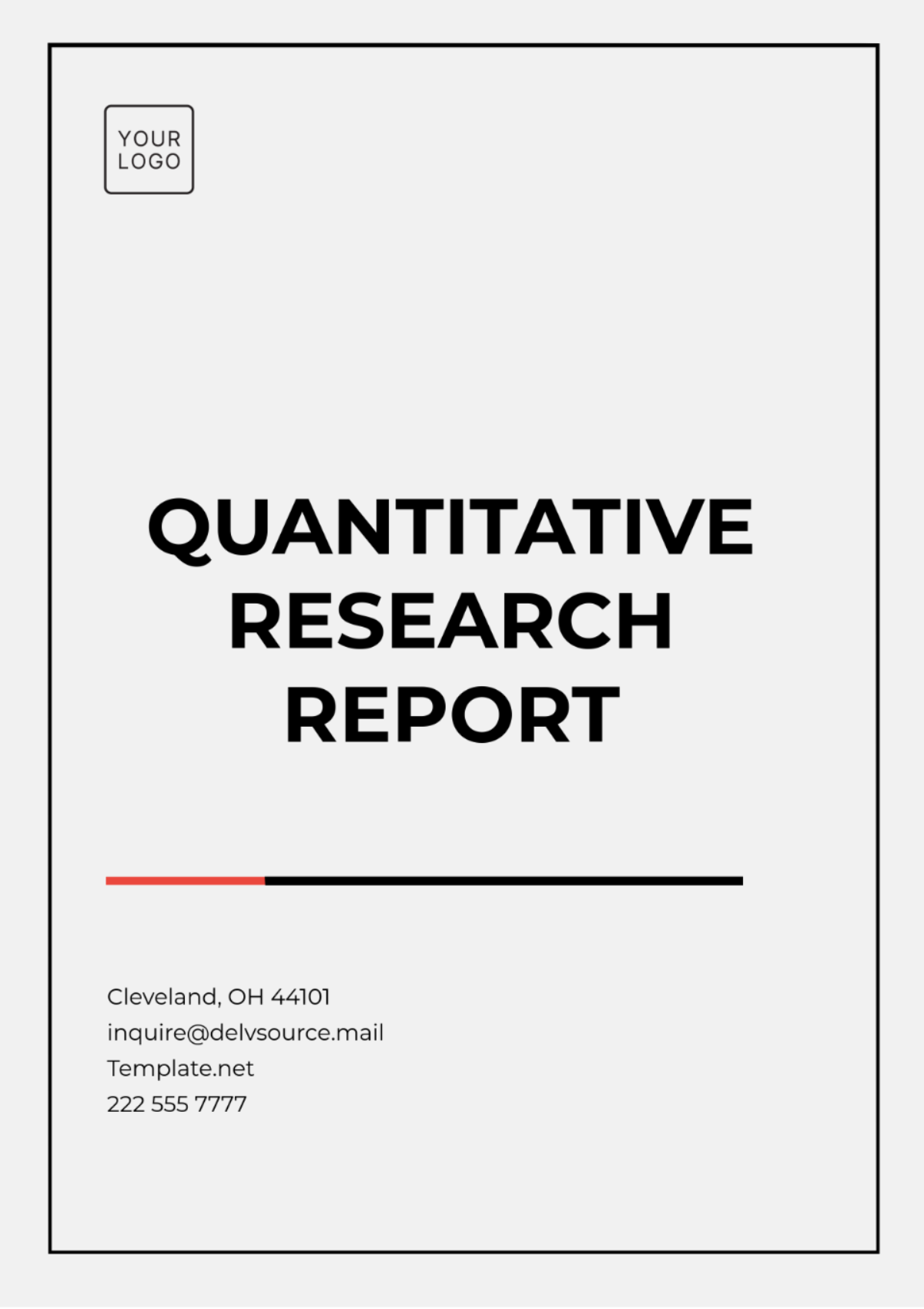 Quantitative Research Report Template - Edit Online & Download