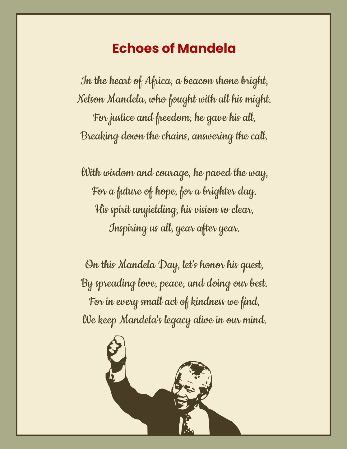 Nelson Mandela Day Poem