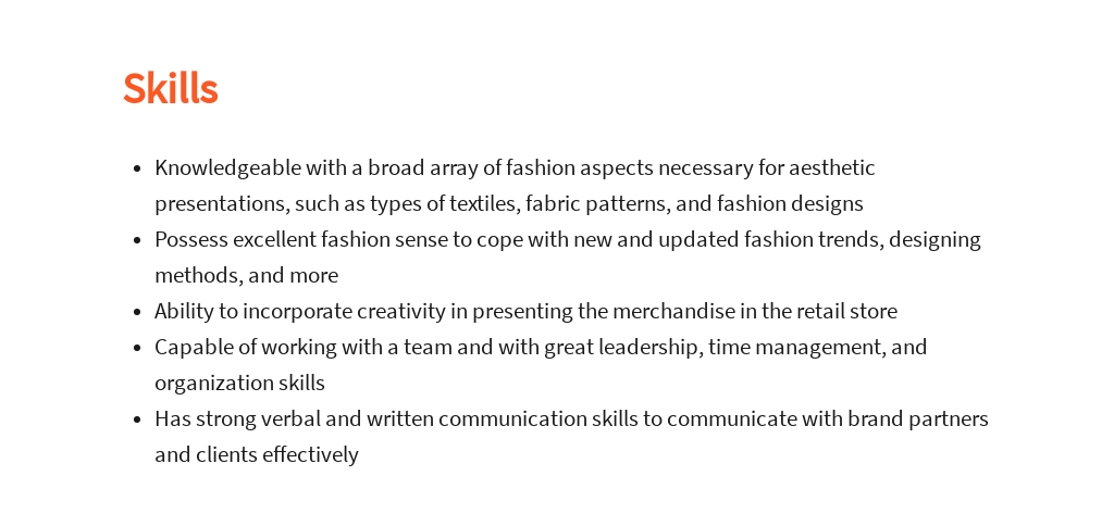 Free Fashion Merchandiser Job Description Template - Google Docs, Word