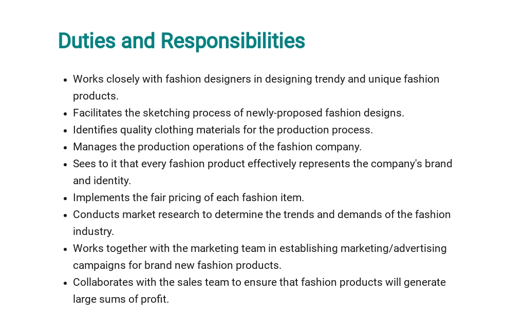 Free Fashion Product Manager Job Description Template 3.jpe
