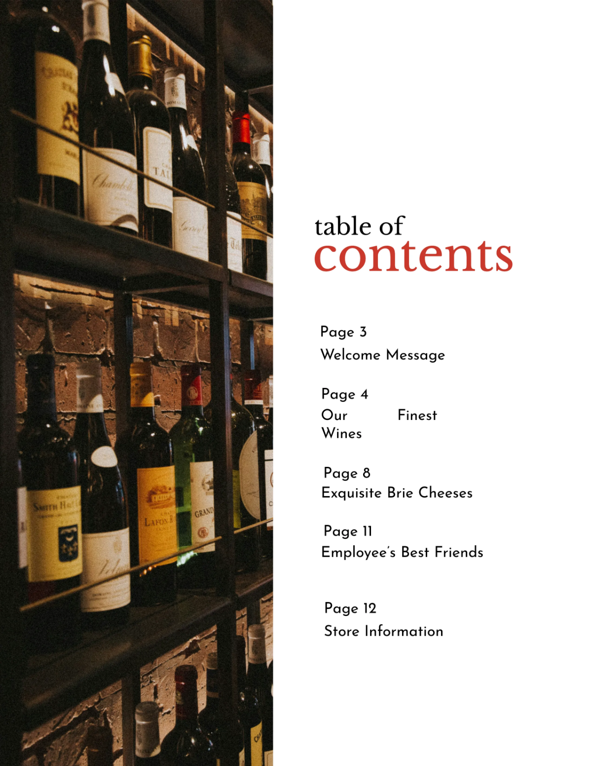 Free Wine And Brie Catalog Template to Edit Online