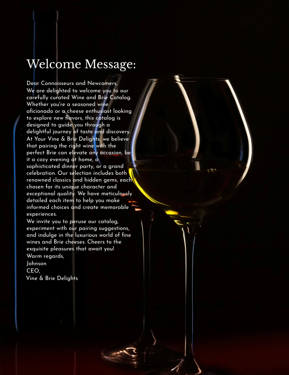 Free Wine And Brie Catalog Template to Edit Online