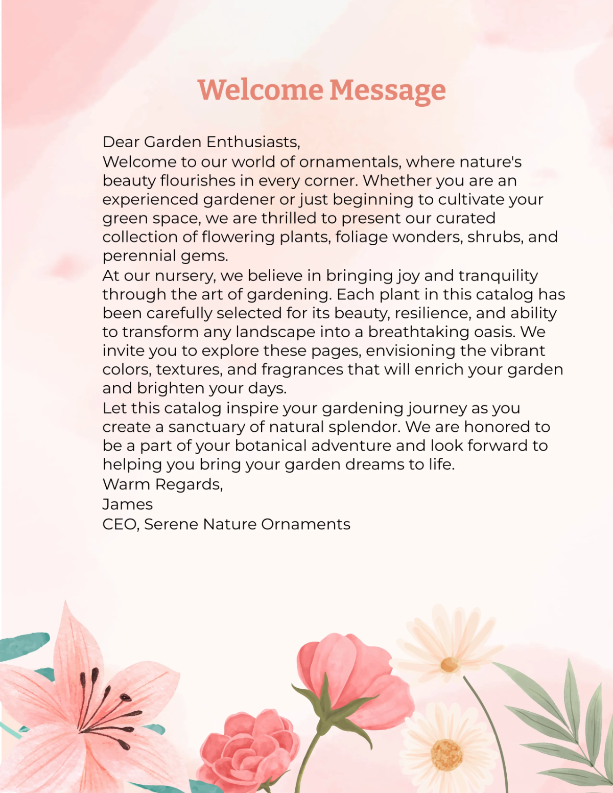 Free Ornamentals Catalog Template to Edit Online