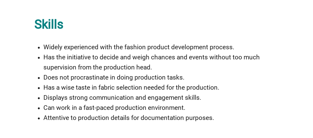 Free Fashion Production Assistant Job Description Template 4.jpe