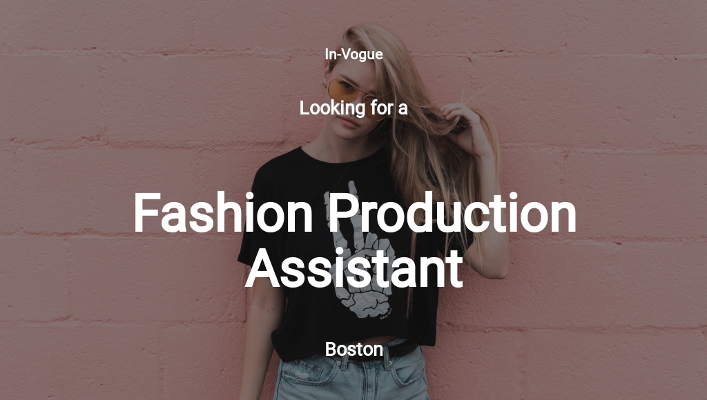 Free Fashion Production Assistant Job Description Template.jpe