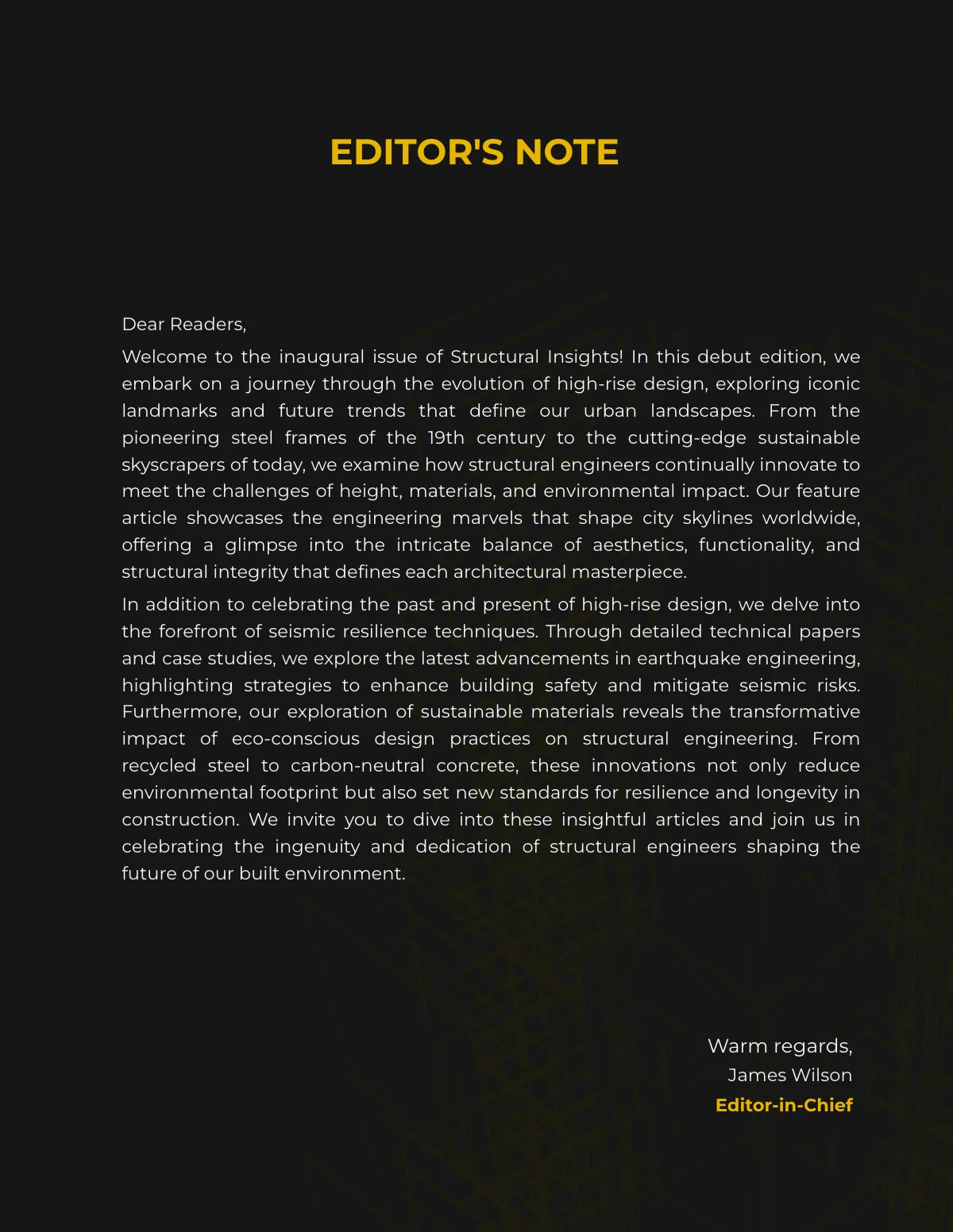 Free Structural Engineering Magazine Template to Edit Online