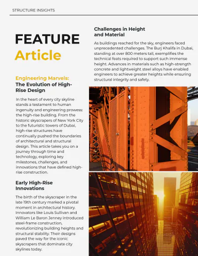 Free Structural Engineering Magazine Template to Edit Online