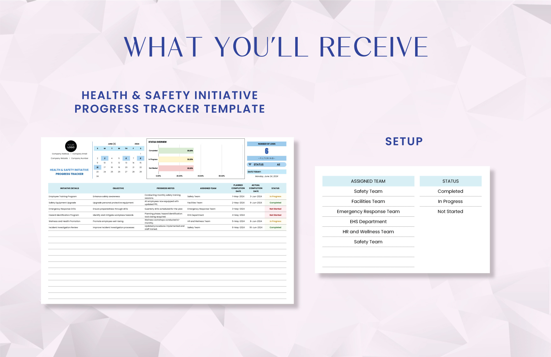 Health & Safety Initiative Progress Tracker Template