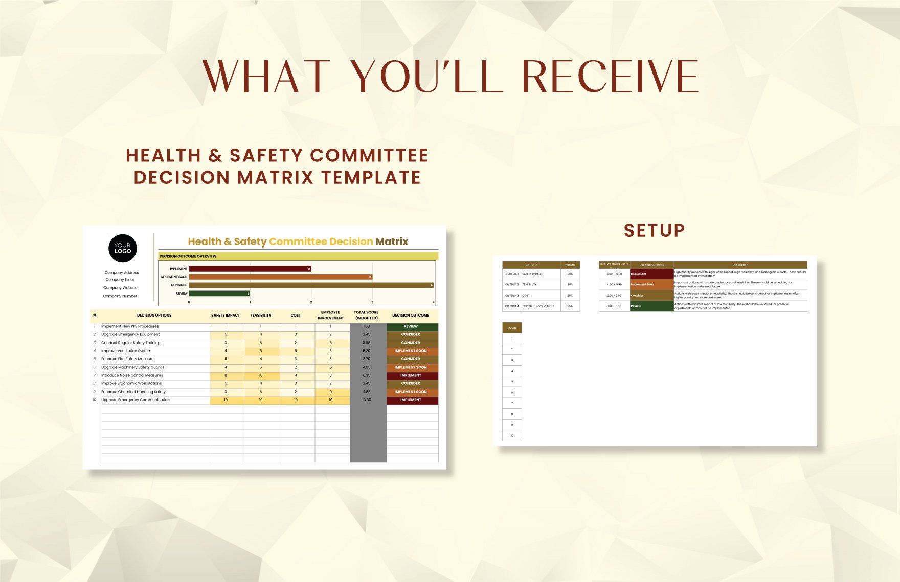 Health & Safety Committee Decision Matrix Template