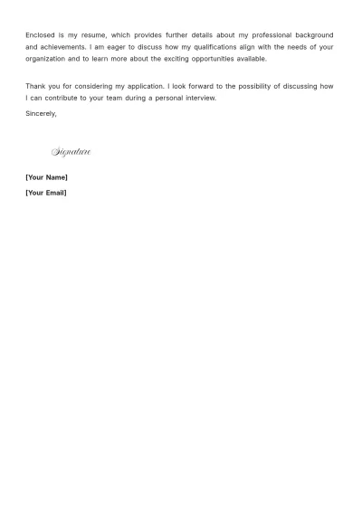 Free Human Resources Cover Letter For Job Application to Edit Online