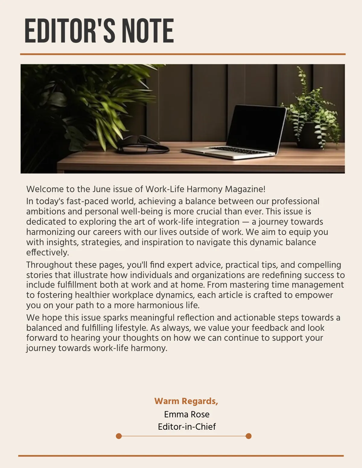 Free Work-Life Magazine Template to Edit Online