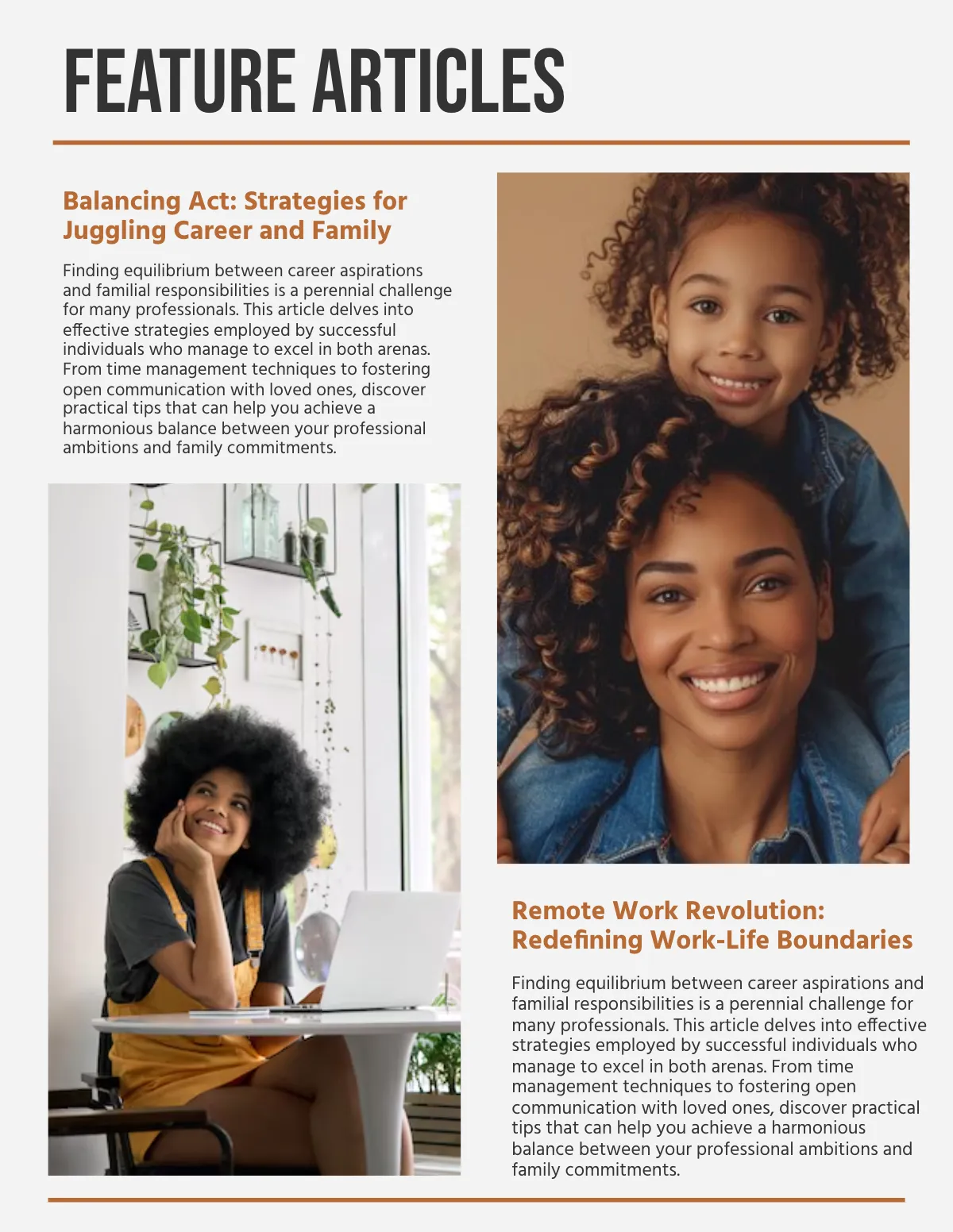 Free Work-Life Magazine Template to Edit Online