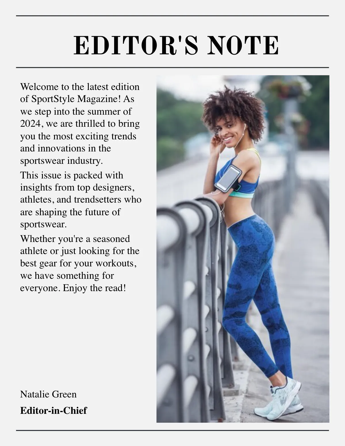 Free Sportswear Magazine Template to Edit Online