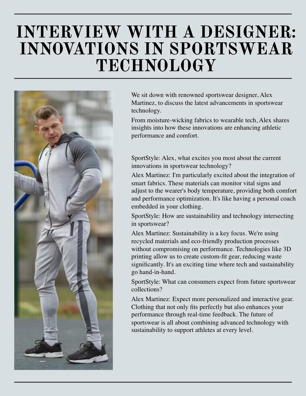 Free Sportswear Magazine Template to Edit Online