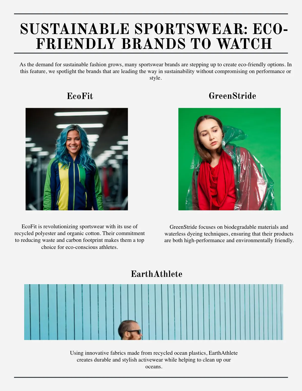 Free Sportswear Magazine Template to Edit Online