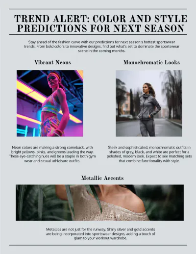 Free Sportswear Magazine to Edit Online