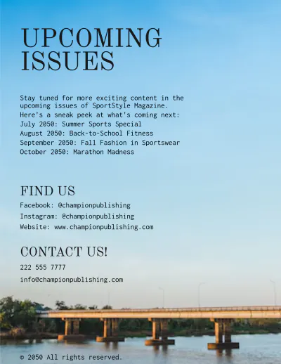 Free Sportswear Magazine to Edit Online