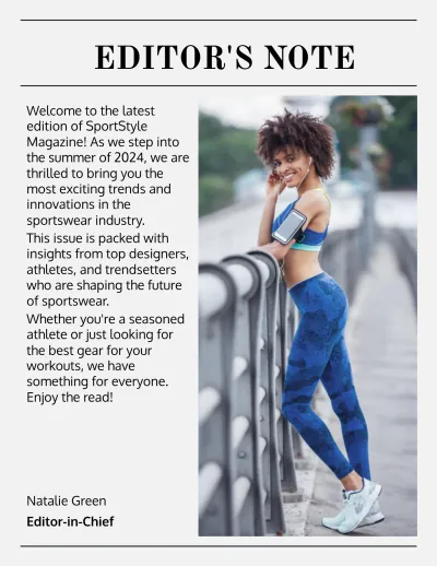 Free Sportswear Magazine to Edit Online