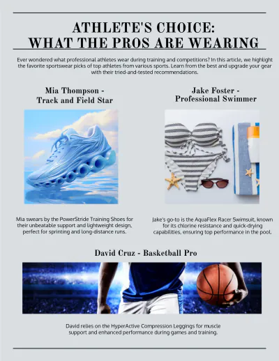 Free Sportswear Magazine to Edit Online