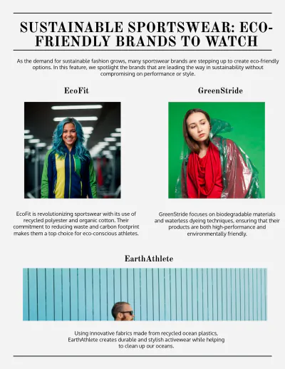 Free Sportswear Magazine to Edit Online