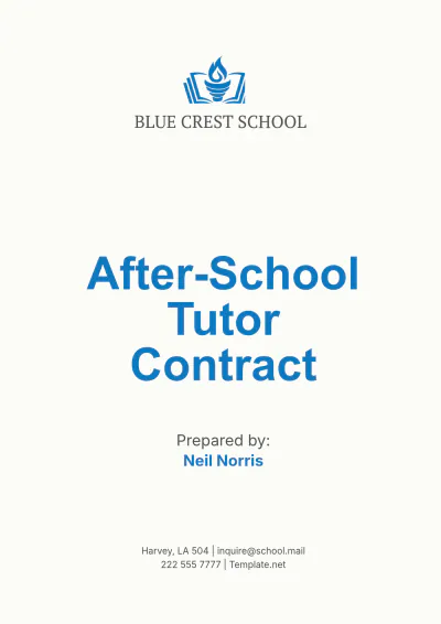 Free After-School Tutor Contract Template to Edit Online