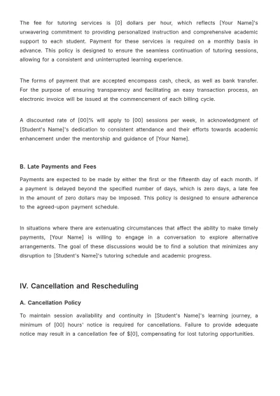 Free After-School Tutor Contract Template to Edit Online